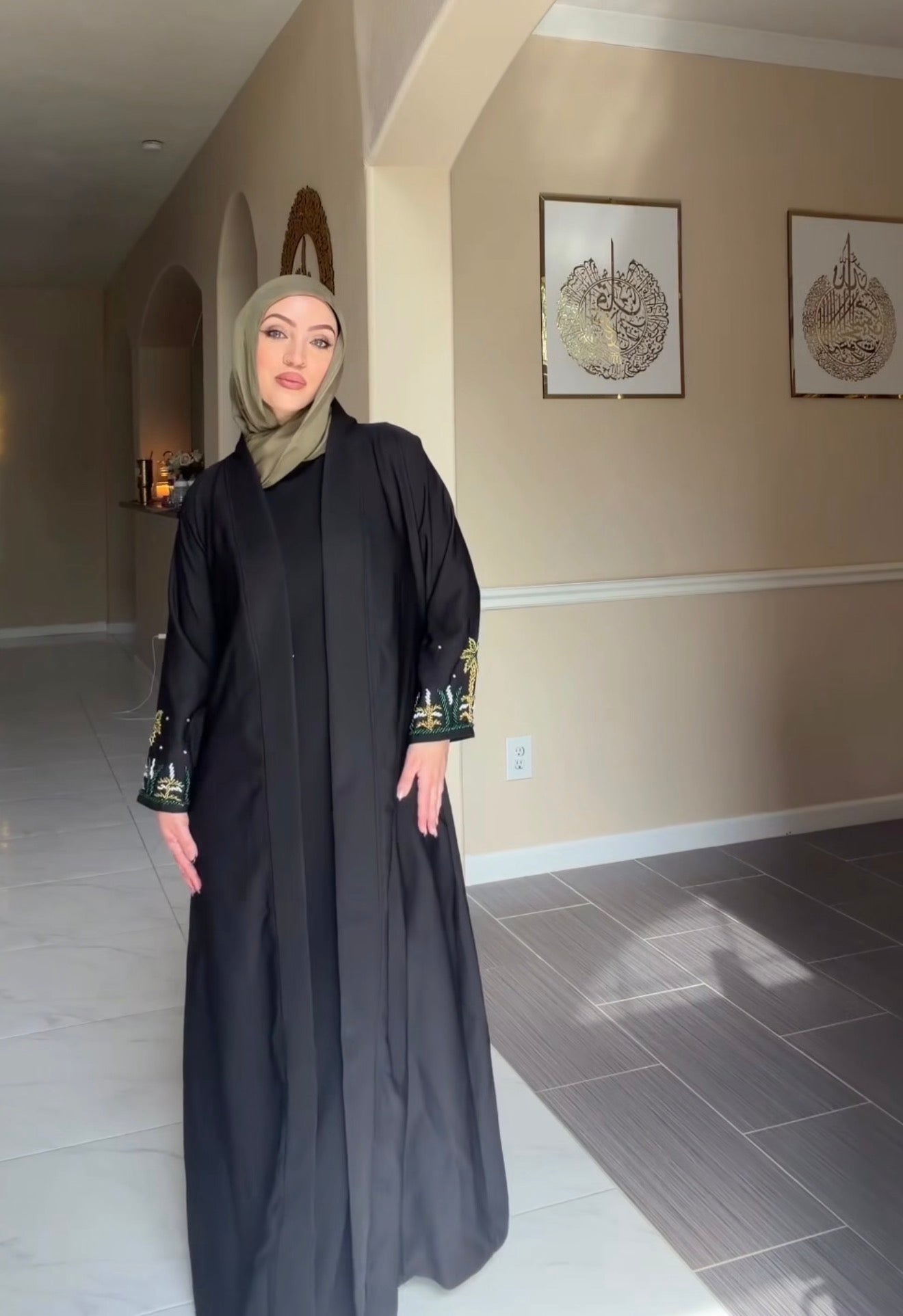 Palm tree Coat Abaya